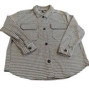 One By Chapter One Blazer Houndstooth Shacket Jacket‎ Shirt Size XL Long Sleeve